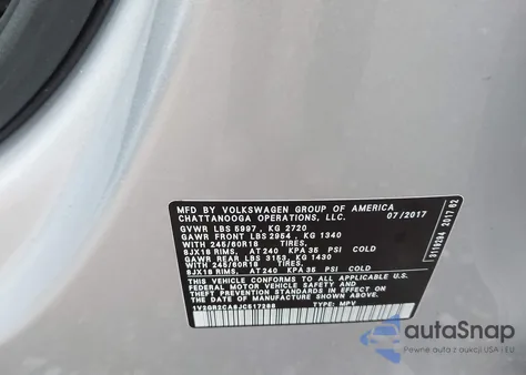 2018 Volkswagen Atlas 3.6L V6 S from USA, damaged, VIN 1V2GR2CA8JC517288